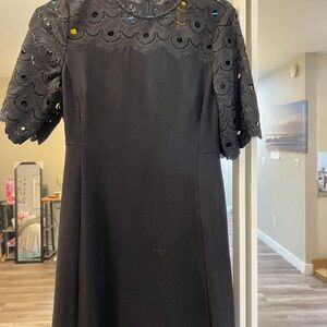 Ann Taylor Elegant Black Lace Dress